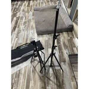 Photography Lighting Stand Kit With Carrying Bag Adjustable Height Tripod Mounts